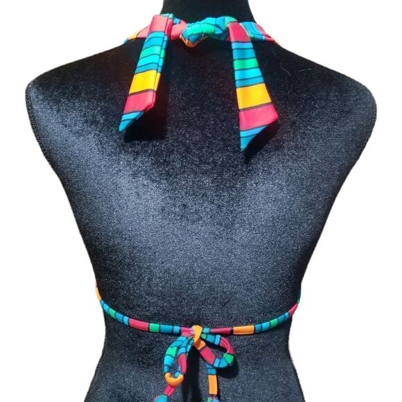 Striped String Bikini Top sz M - Picture 3 of 7